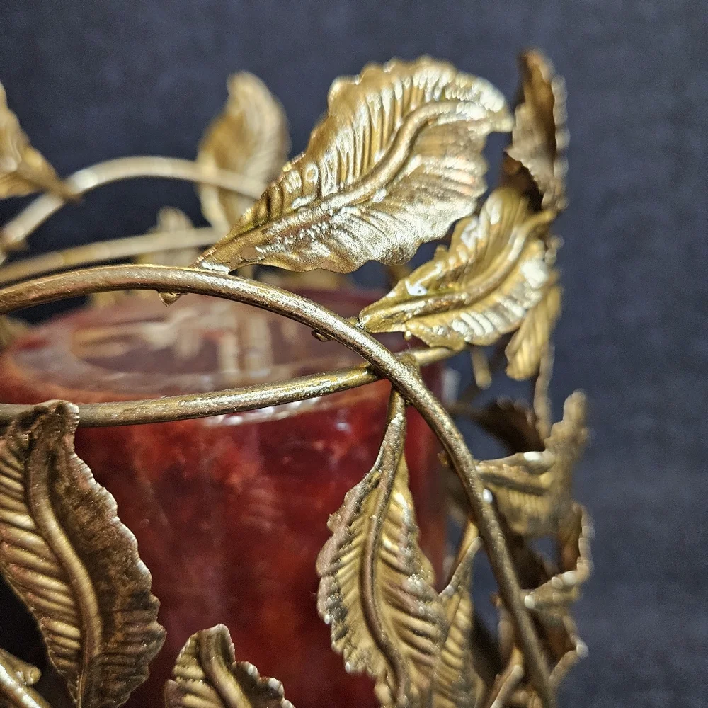 NWT Sullivan Golden Leaf Pillar Holder Set of 2 - Picture 7 of 8